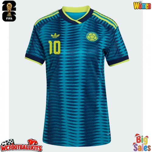 Colombia James Rodriguez #10 Replica Away Stadium Shirt for Women World Cup 2026 Short Sleeve